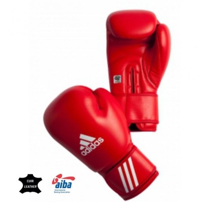 Rękawice bokserskie adidas z atestem AIBA czerwone 10 oz