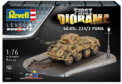 Model do sklejania Revell Sd.Kfz.234/2 Puma farby klej