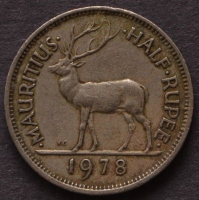 Mauritius - 1/2 rupee 1978