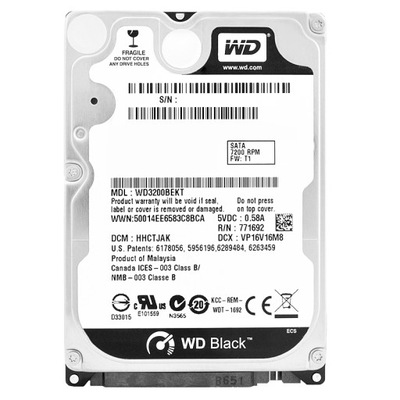 Dysk WD 320Gb WD3200BEKT 7,2K 16Mb Sata II 2,5''