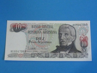 Argentyna Banknot 10 Pesos 1983 / 1984 UNC P-313