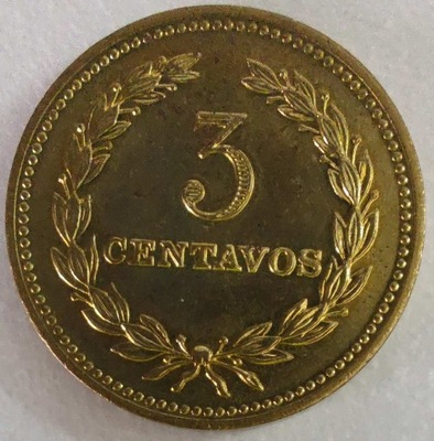 1529c - Salwador 3 centavo, 1974