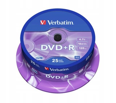 Płyty VERBATIM DVD+R 4,7GB x16 Cake 25 Najlepsze