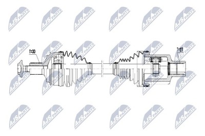 ПОЛУОСЬ ПРИВОДНАЯ ЛЕВАЯ MERCEDES W205/S205/C205 C200/C