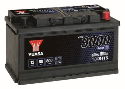 АКУМУЛЯТОР AGM START-STOP YUASA 80AH 800A