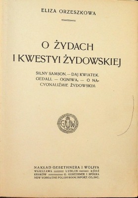 O żydach i kwestyi żydowskiej 1913 r.