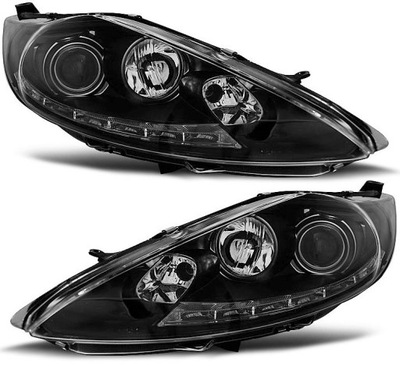 Фара лампы kpl day line light led тюнинг black ford fiesta mk7 2008-13 фото №1