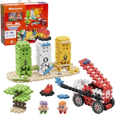 MARIOINEX MINI GOFRI CITY ÉPÍTŐKOCKÁK TŰZOLTÓ AKCIÓ 148 DB-OS