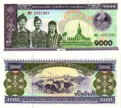 # LAOS - 1000 KIP - 2003 - P-32Ab - UNC numer 2323323