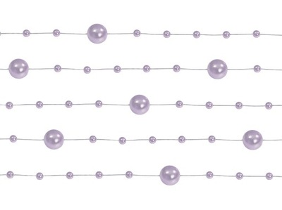 Girlanda Perłowa łańcuch liliowa perełki ozdoba 5x