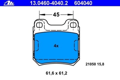 КОЛОДКИ ТОРМОЗНОЙ OPEL OMEGA A 86-94 ЗАД