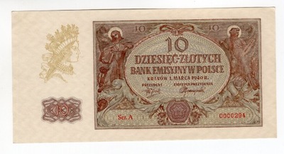10 złotych 1940 Ser. A 0000294