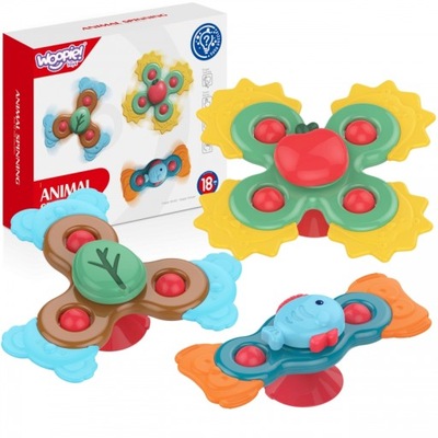 WOOPIE BABY Spiner Zabawka Sensoryczna Edukacyjna 3w1 Kolorowe 3 SZT