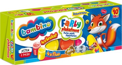 FARBY PLAKATOWE BAMBINO fluo brokat 10 KOL