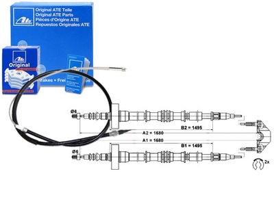 CABLE FRENOS DE MANO ATE 522002 24425112 9223133  