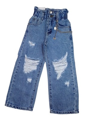 Spodnie dziewczęce jeans szwedy z dziurami 104