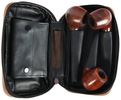 ETUI POKROWIEC NA TRZY FAJKI DREWNIANE na fajkę