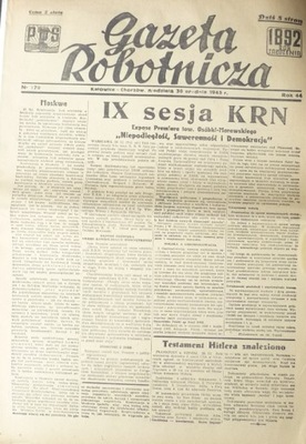 Testament Hitlera znaleziono - Gazeta Robotnicza 1945/135