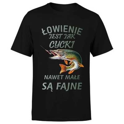 Koszulka męska T-shirt ŁOWIENIE bawełna M