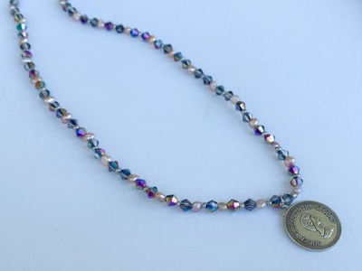 Naszyjnik handmade Moneta perły słodkowodne