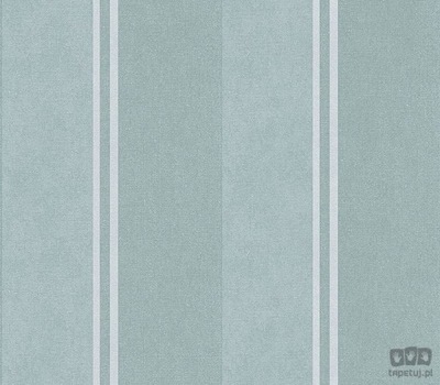 Tapeta winylowa w turkusowo-białe pasy