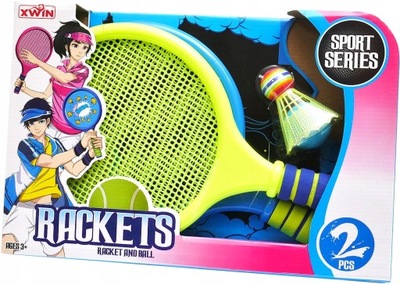 Kolorowy badminton dla dzieci 2w1 lotka i piłeczka
