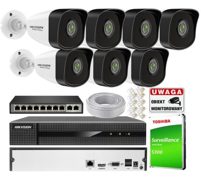 Zestaw monitoringu IP Hikvision 7x HWI-B140H 4Mpx