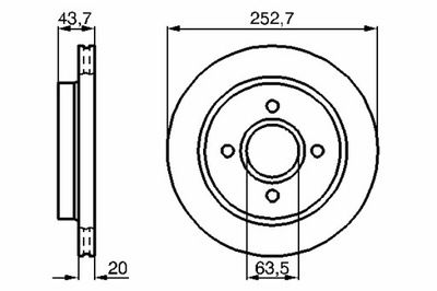 BOSCH ДИСКИ ТОРМОЗНЫЕ ТОРМОЗНЫЕ 2 ШТУКИ. ЗАД FORD COUGAR MONDEO I MONDEO II