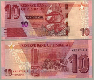 Zimbabwe 10 Dolar 2020 P-103a UNC