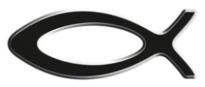 NAKLEJKA RYBKA CHRZEŚCIJAŃSKA NA AUTO RELIGIJNA NAKLEJKA ICHTIS NA SAMOCHÓD