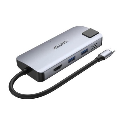 Hub USB-C Unitek D1028 2x USB-A, HDMI 2.0, RJ-45, USB-C PD 100W
