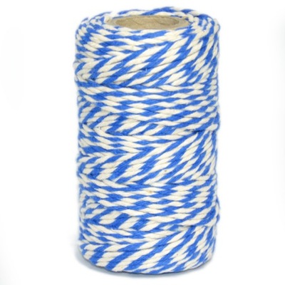 Sznurek bawełniany niebiesko-biały 100 g makrama