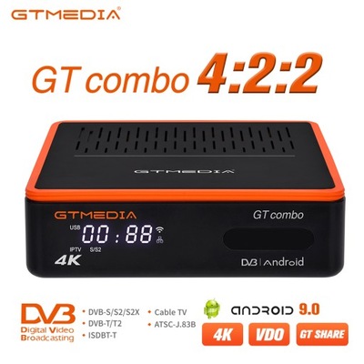 GTMEDIA GTcombo Odbiornik cyfrowy DVB-S2/T2 8K Android 9.0 Smart TV BOX