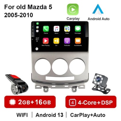 NAVEGACIÓN GPS ANDROID 13 RADIO DE AUTOMÓVIL PARA MAZDY 5 2005-2010 CARPLAY  