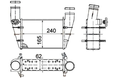 Інтеркулер vw a4 passat 1,9tdi 95- hella фото №1