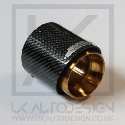 EMBOUTS ÉCHAPPEMENT MINI JCW GOLD CARBONE FIBRE (R55/R56/R57/R 58/R59/R60/R61 photo