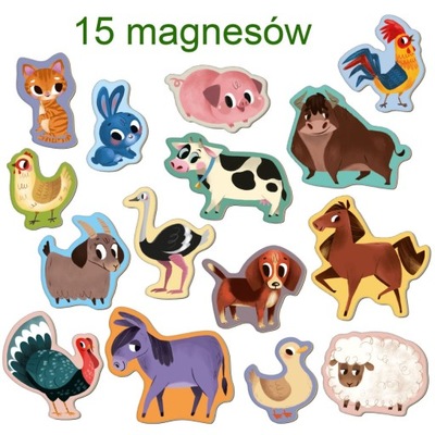 Ze. magnesów 15 szt. Farma Zwierzęta MV 6032-03