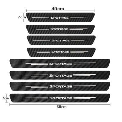 BRIDA DE UMBRAL PEGATINAS PARA UMBRALES CON FIBRAS DE CARBÓN PARA KIA SPORTAGE ~8708  