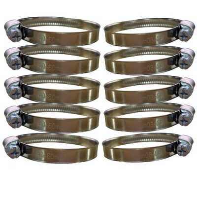 10X OPASKI CYBANTY SLIMAKOWE ZACISKOWE SKRECANE ANILLOS DE METAL 40-60MM  