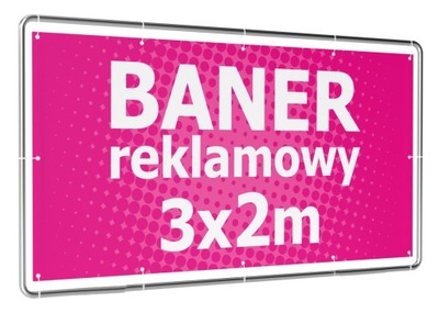 MOCNY BANER REKLAMOWY, BANERY, PLANDEKA 300x200cm