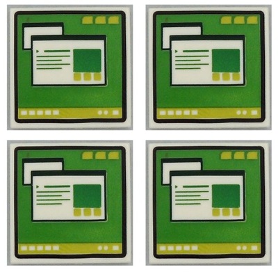 LEGO Tile 2x2 komputer ekran 4x 3068bpb1655 BWS
