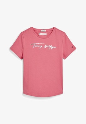 T-shirt srebny napis Tommy Hilfiger 128
