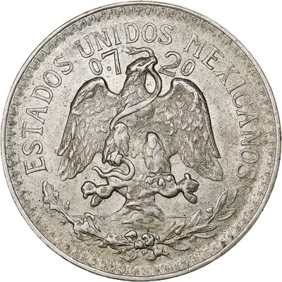 Mexico, 50 Centavos, 1944, Mexico City, Srebro, AU