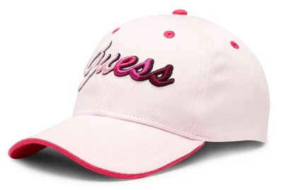 Czapka z daszkiem GUESS różowa z haftowanym logo