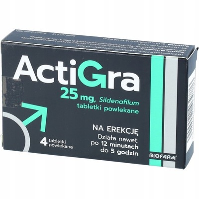 ACTIGRA 25mg sildenafil lek erekcja potencja 4 tab