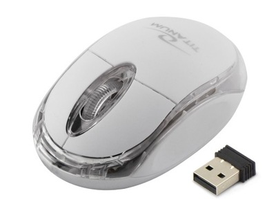 Bezprzewodowa mysz optyczna 2.4GHZ 3D biała