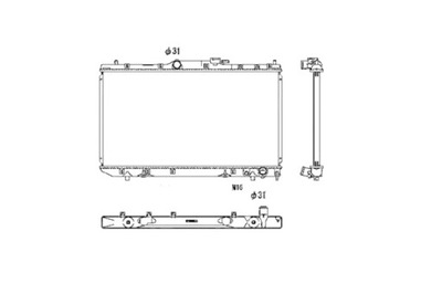 NRF РАДІАТОР ДВИГУНА ВОДИ TOYOTA AVENSIS 2.0D 09.97-02.03