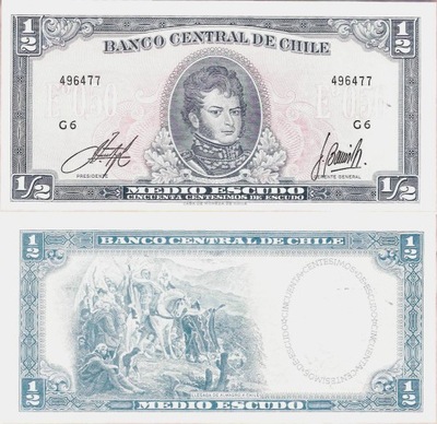 Chile 1962-1975ND - 1/2 escudo - Pick 134A UNC