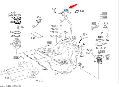 TAPADERA DE ALIMENTACIÓN COMBUSTIBLES MERCEDES A2214700905  