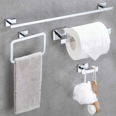 Zestaw 4 Wieszaków na Ręcznik Papier Toaletowy Prz